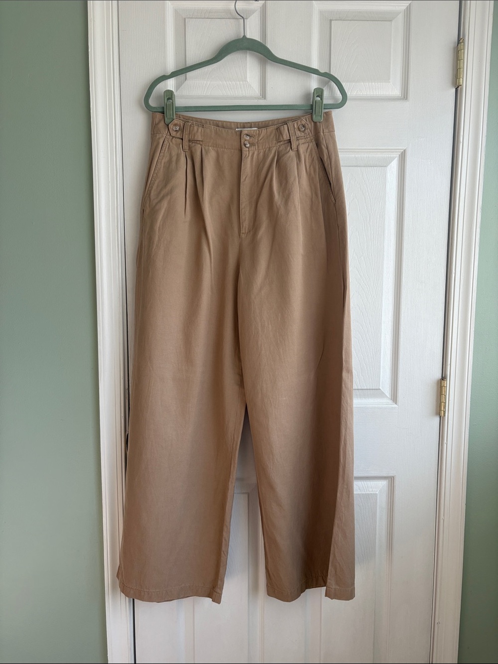 Madewell Harlow Wide-Leg Pants in Tan
